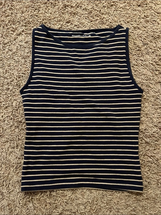 Abercrombie & Fitch Tops - Abercrombie & Fitch Navy Stripe Sleeveless Ribbed Tank